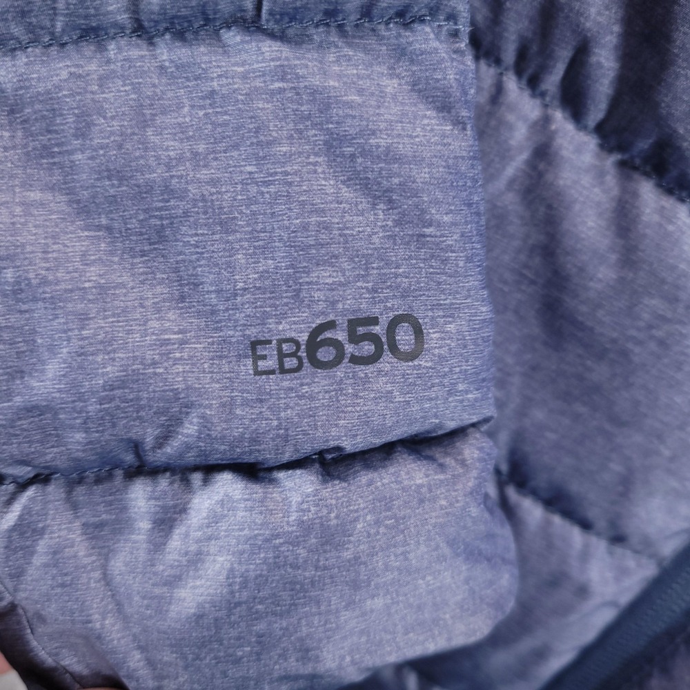 Eddie Bauer Jacket Womens M Blue EB650 Down Puffer Hooded Quilted Zip Pockets - Picture 3 of 9